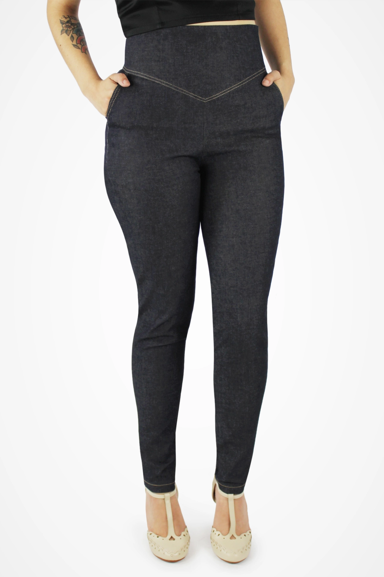 Casual Wearable Performance Fit Denim High Waist Pant XS-3XL #DHWP