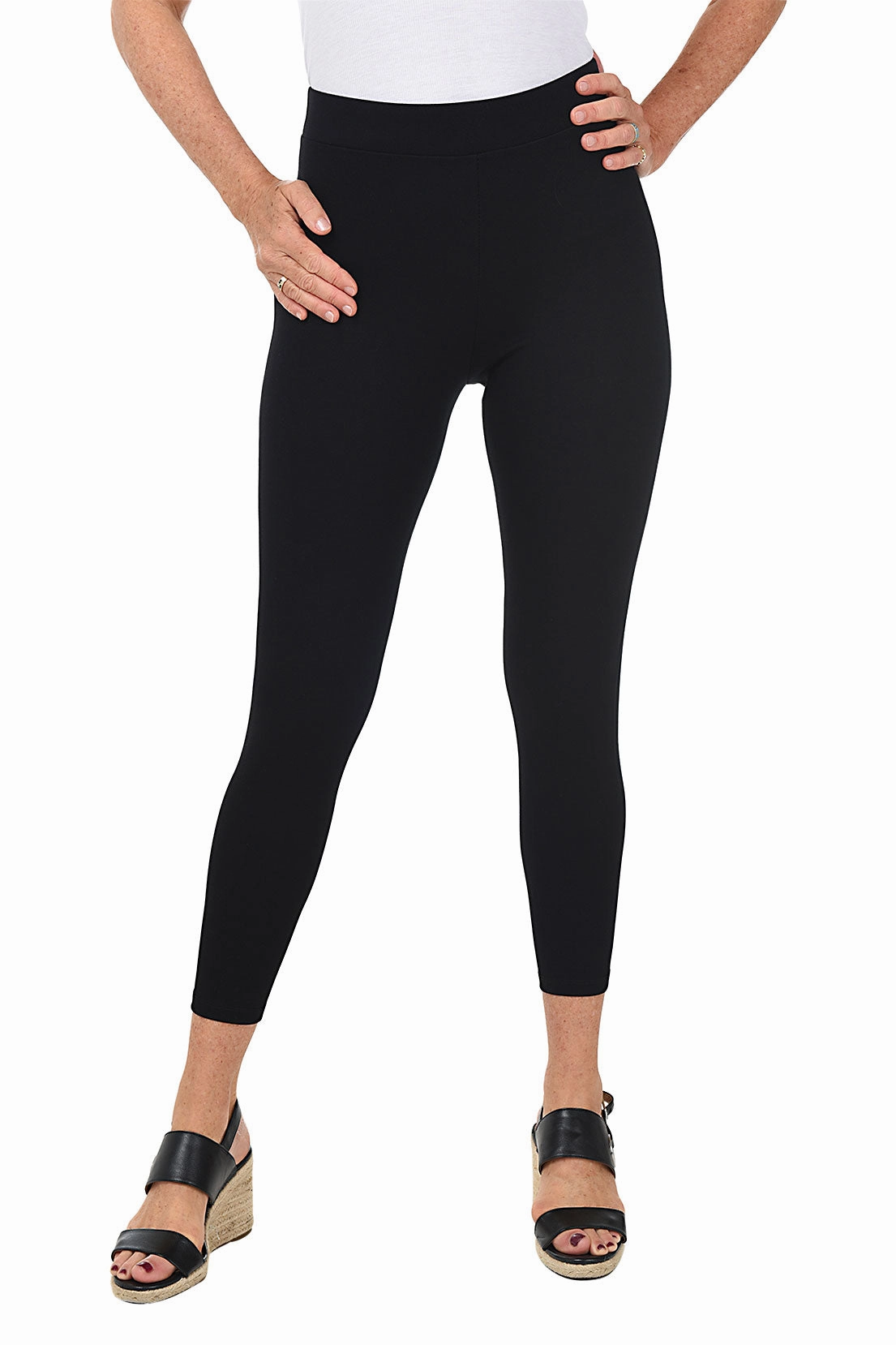 HeatPressedLogos Rhinestone Zipper Cropped Stretch Legging