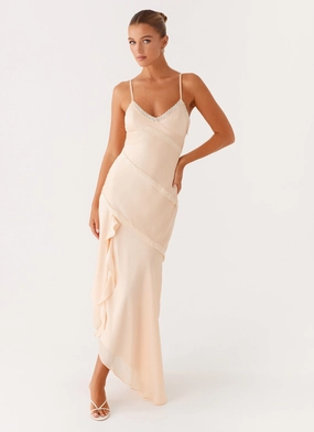Villa Light Light Wrap Solana Maxi Dress - Peach