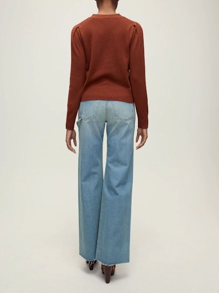 Ventilated Back Panels Sandwich Mesh Panel Structure Solene Cashmere Cardigan Orange Brandy