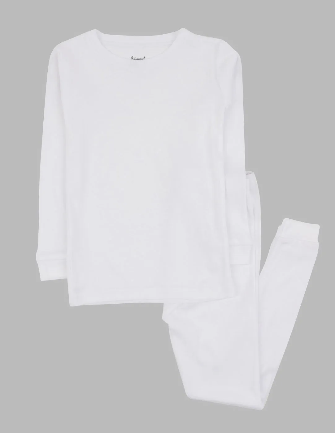 Solid Color White Matching Family Pajama Set