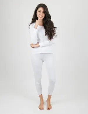 Solid Color White Matching Family Pajama Set