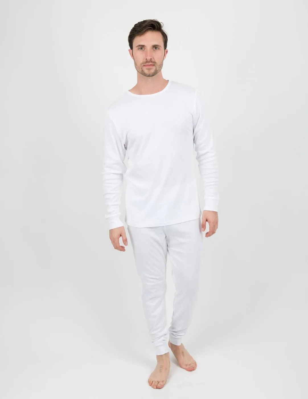 Solid Color White Matching Family Pajama Set