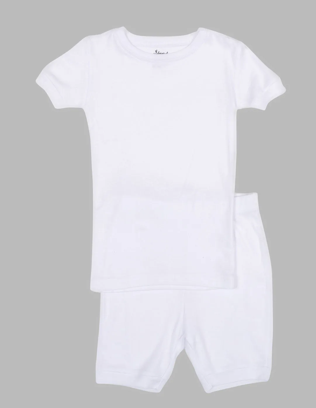 Solid Color White Matching Family Pajama Set