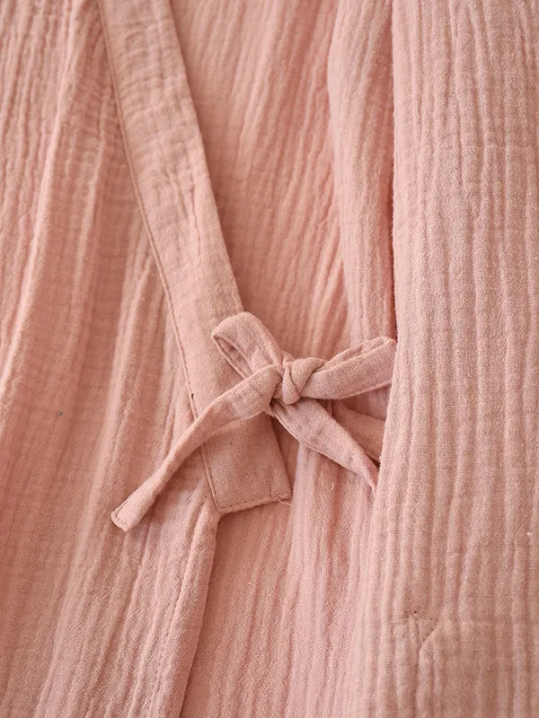 Solid Cotton Couple Pajama Robe