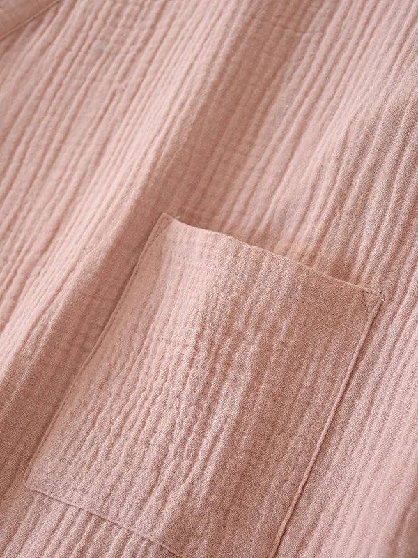 Solid Cotton Couple Pajama Robe