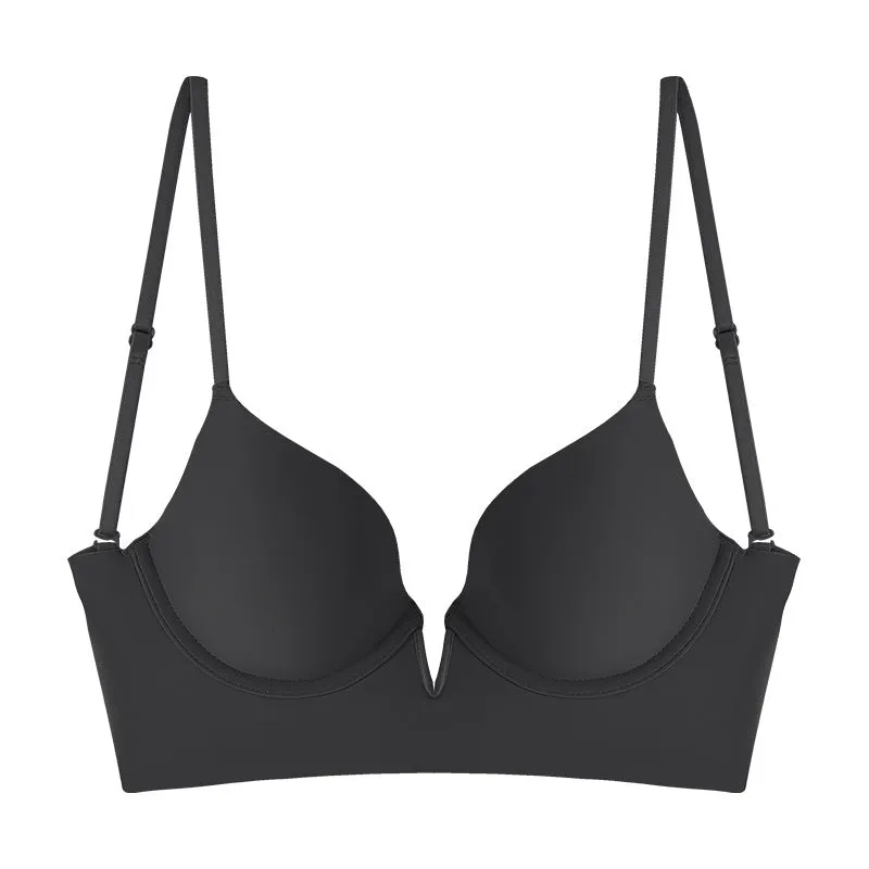 Solid Crisscross Underwire Push-up Bra