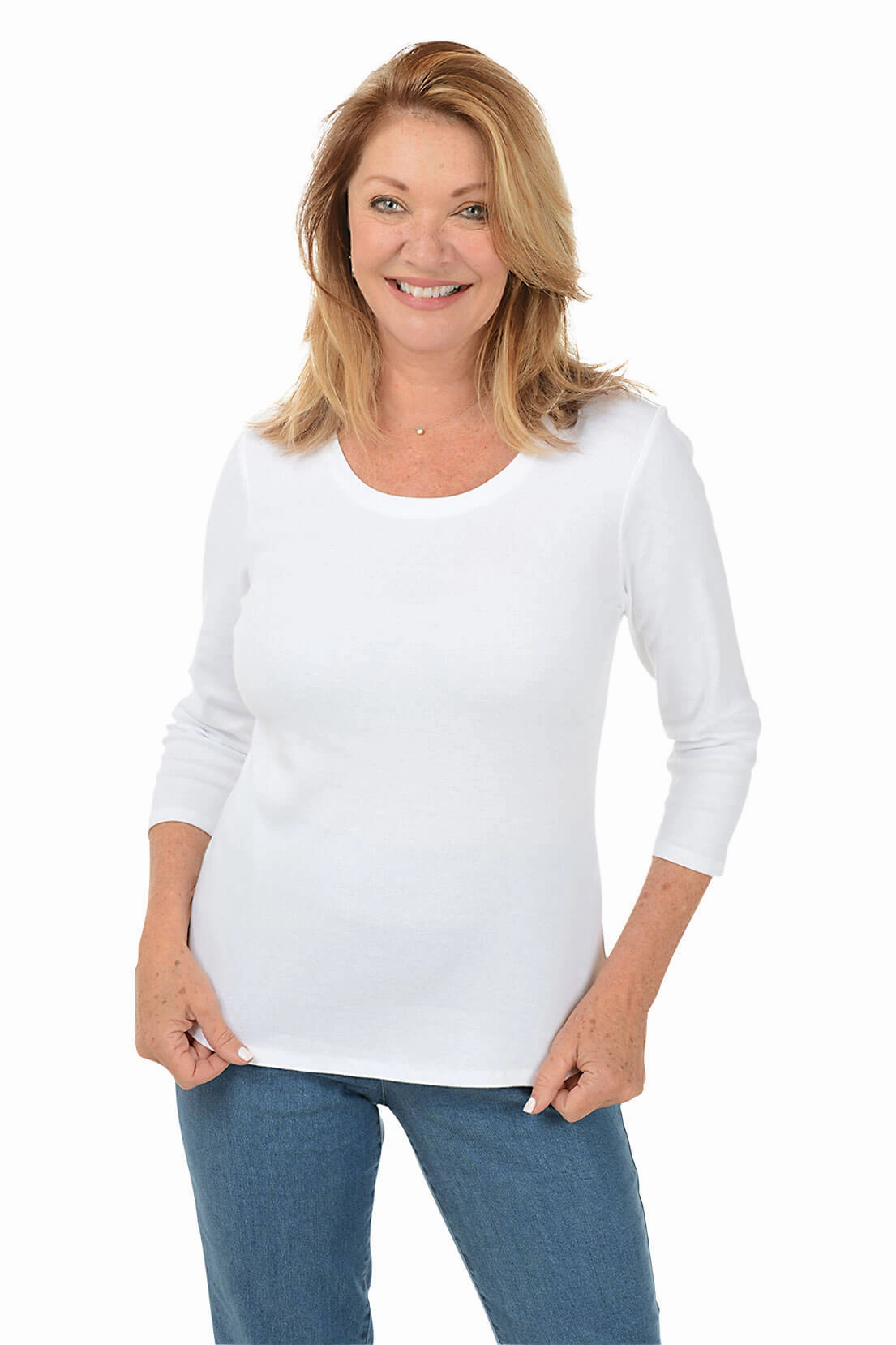 Solid Curved Hem Knit Top DurableWeave