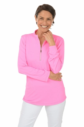 Formal Shirt Solid Mock Neck UPF50  Top