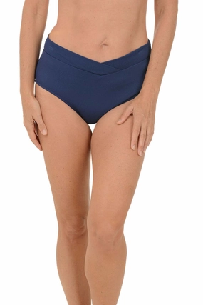 HighNeck Wicking Inner Lining Solid Pique Crossover Swim Brief
