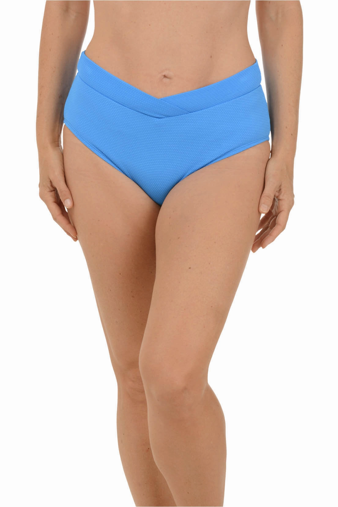 Solid Pique Crossover Swim Brief Wrinkle Resistant Texture Reflective Detailing