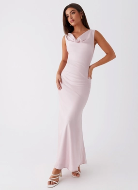 Be Mine Satin Maxi Dress - Mauve Pink Comfortable travel dress