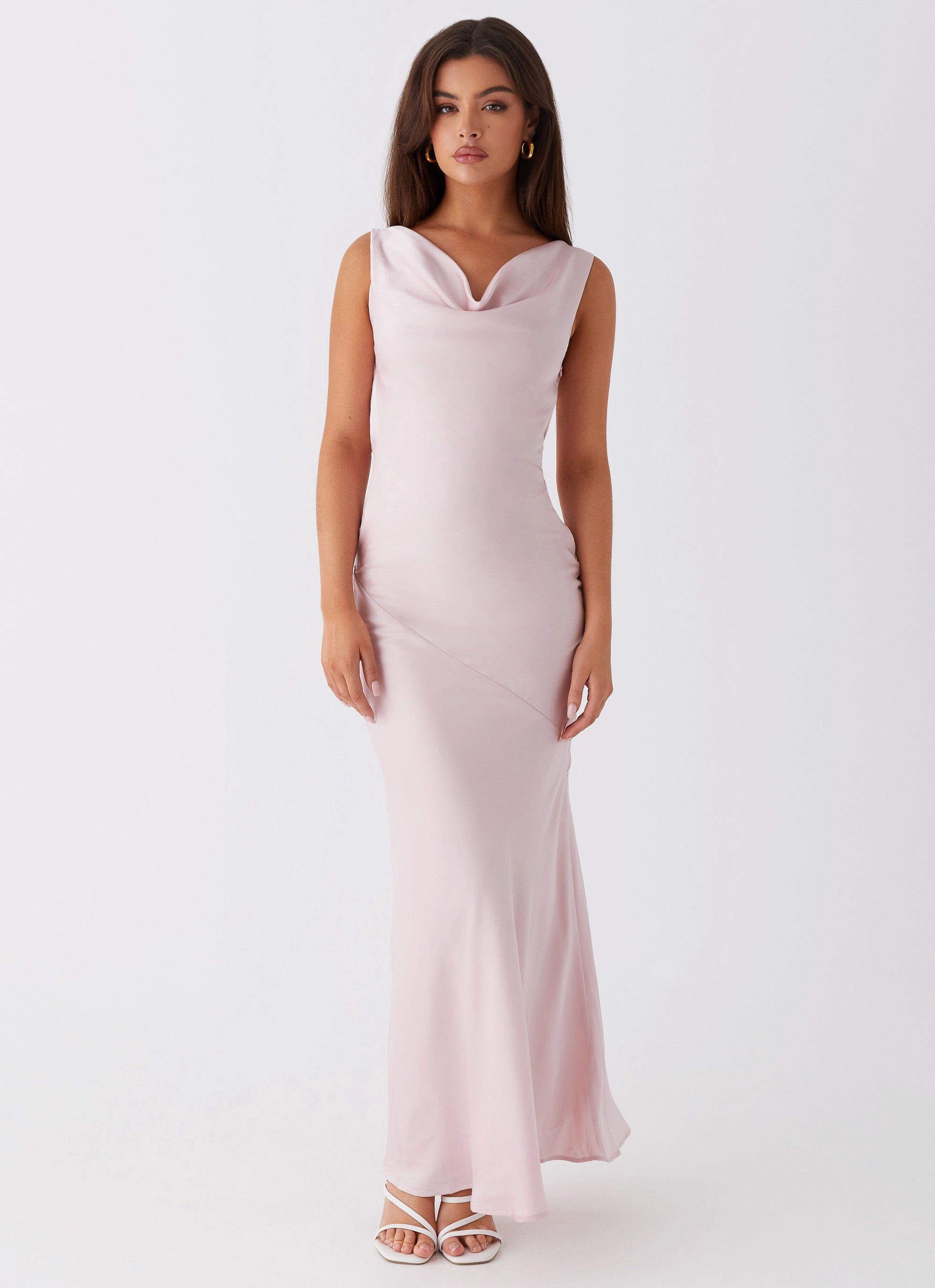 Be Mine Satin Maxi Dress - Mauve Pink All-Day Fit