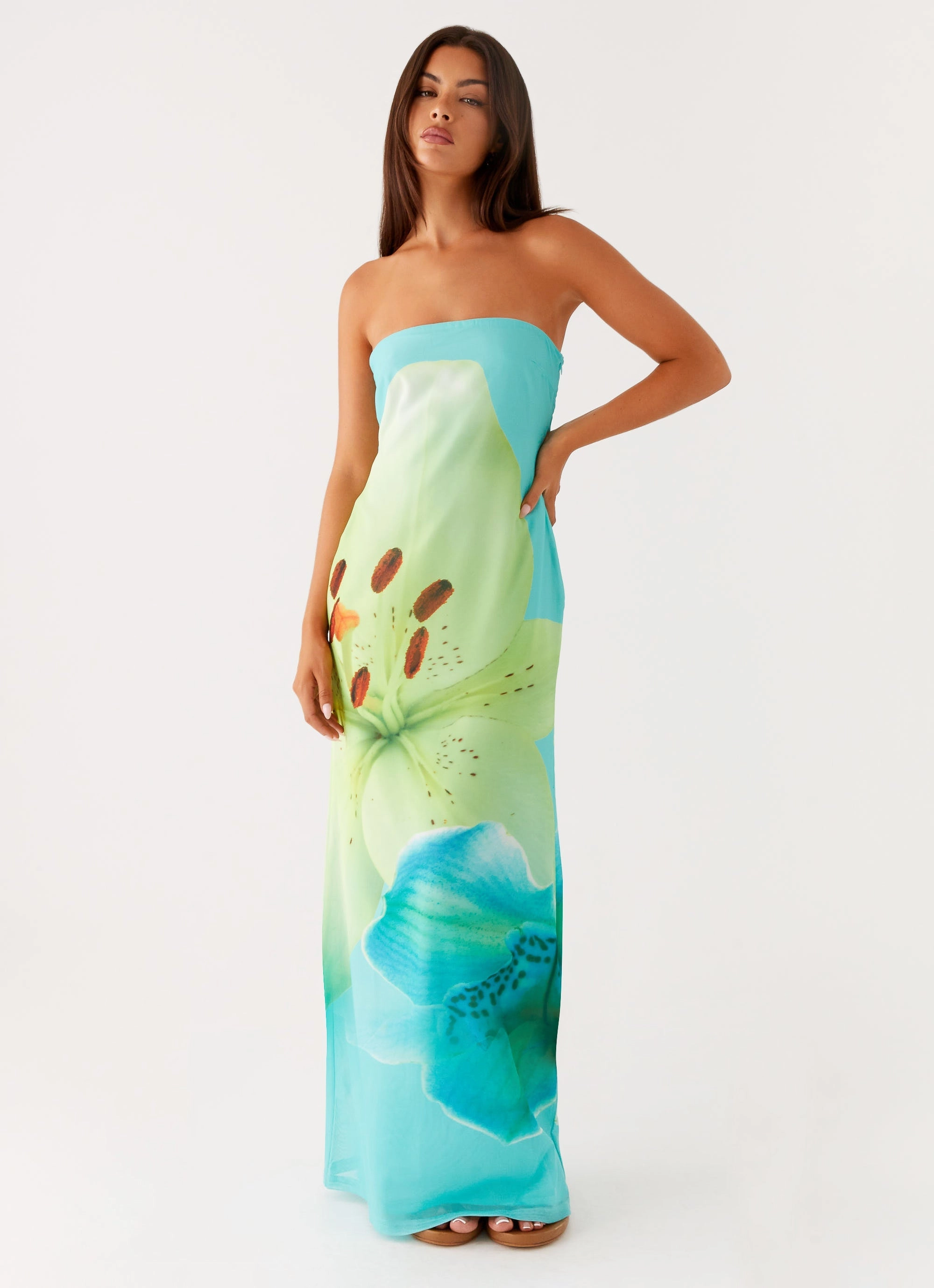 Perfect Style Darcy Maxi Dress - Turquoise Floral