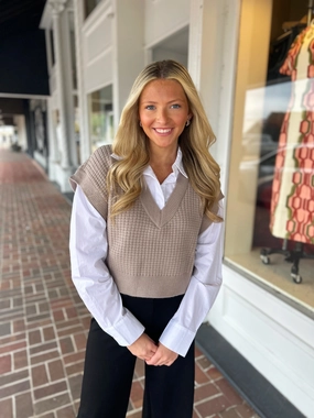 Sporty Tee Something Amazing Taupe Crop Sweater
