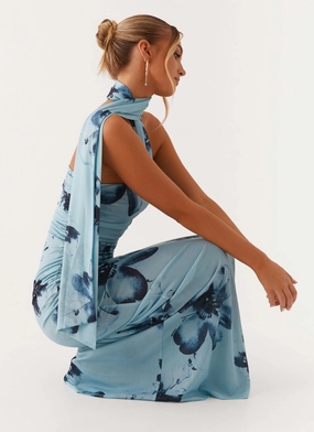 ReinforcedHem New Spirit Songbird Maxi Dress - Blue Black Floral