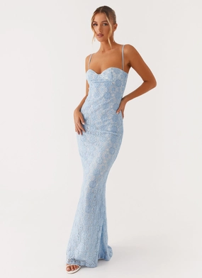 Sonia Maxi Dress - Blue Relax Form Chic and Elegant