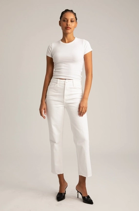 SoftTouchFinish Reinforced Hems Sophia Crop Straight Leg Denim