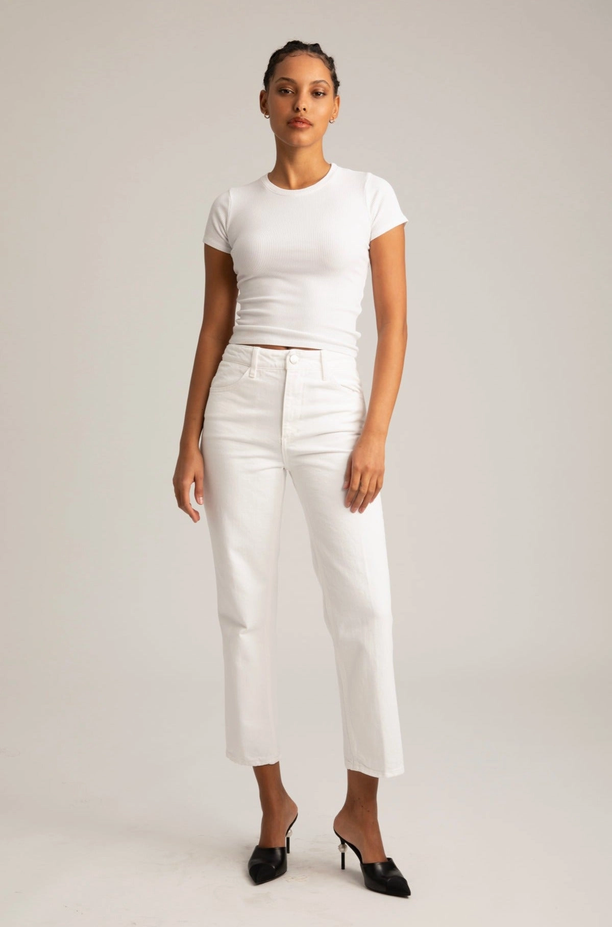 SoftTouchFinish Reinforced Hems Sophia Crop Straight Leg Denim