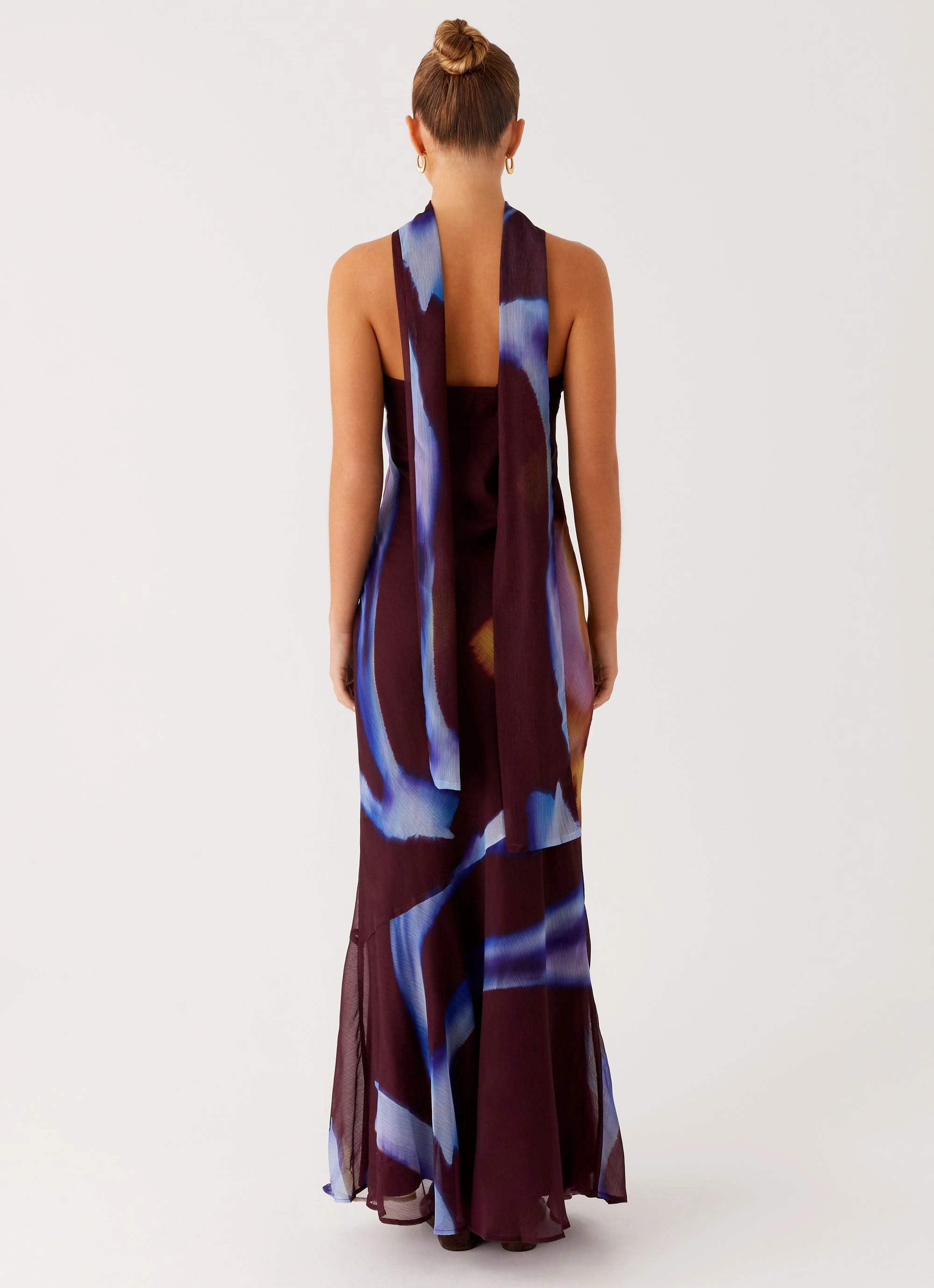 Under The Pagoda Maxi Dress - Dark Floral Bold Pattern