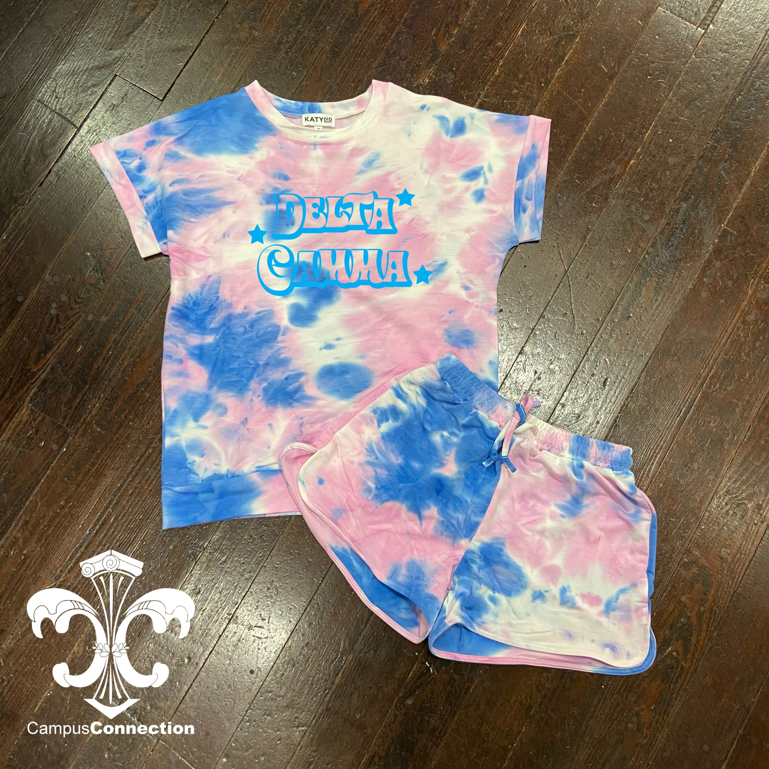 Sorority Tie Dye Loungewear Shirt and Shorts Set - Groovadelic