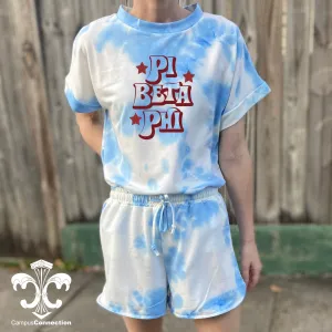 Sorority Tie Dye Loungewear Shirt and Shorts Set - Groovadelic