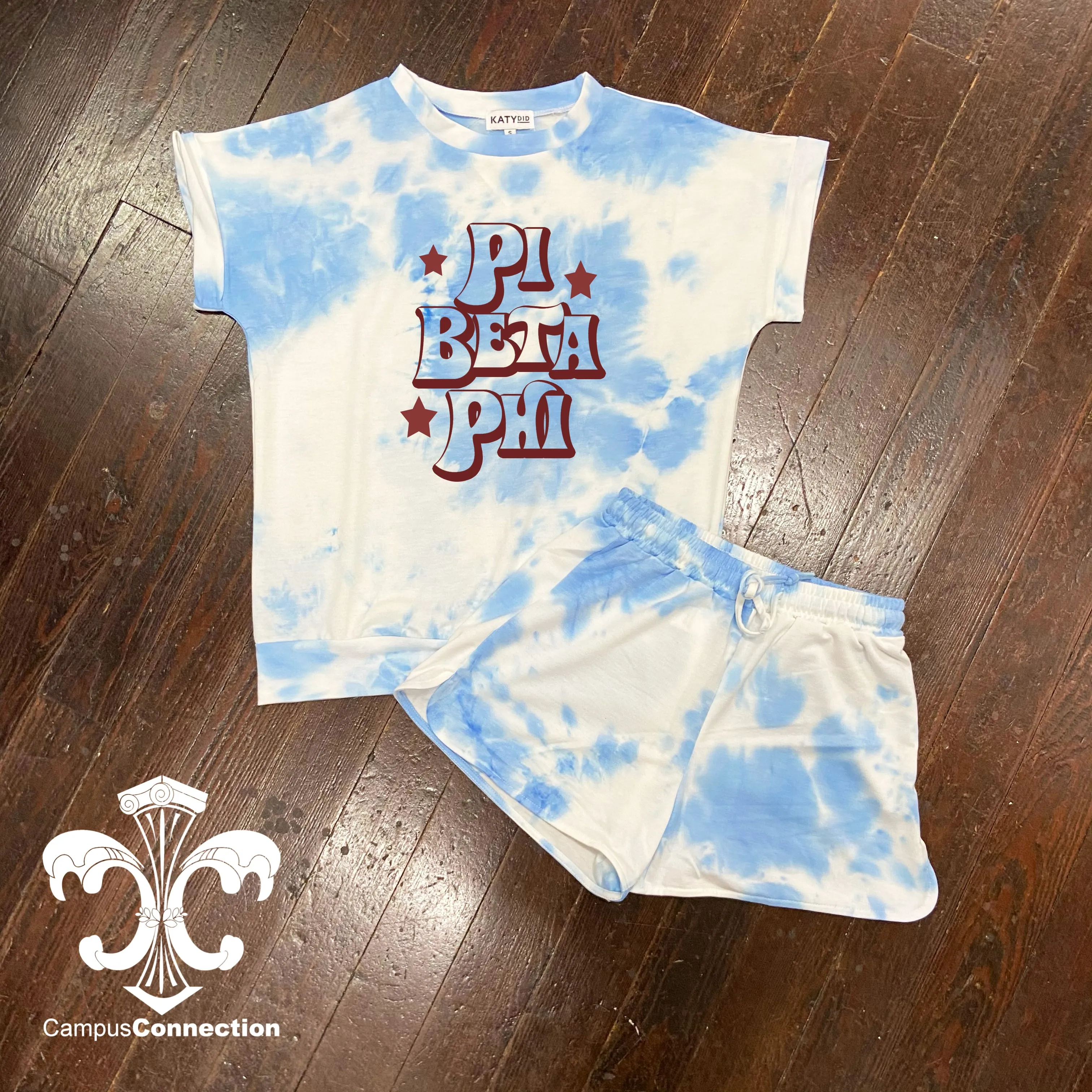 Sorority Tie Dye Loungewear Shirt and Shorts Set - Groovadelic