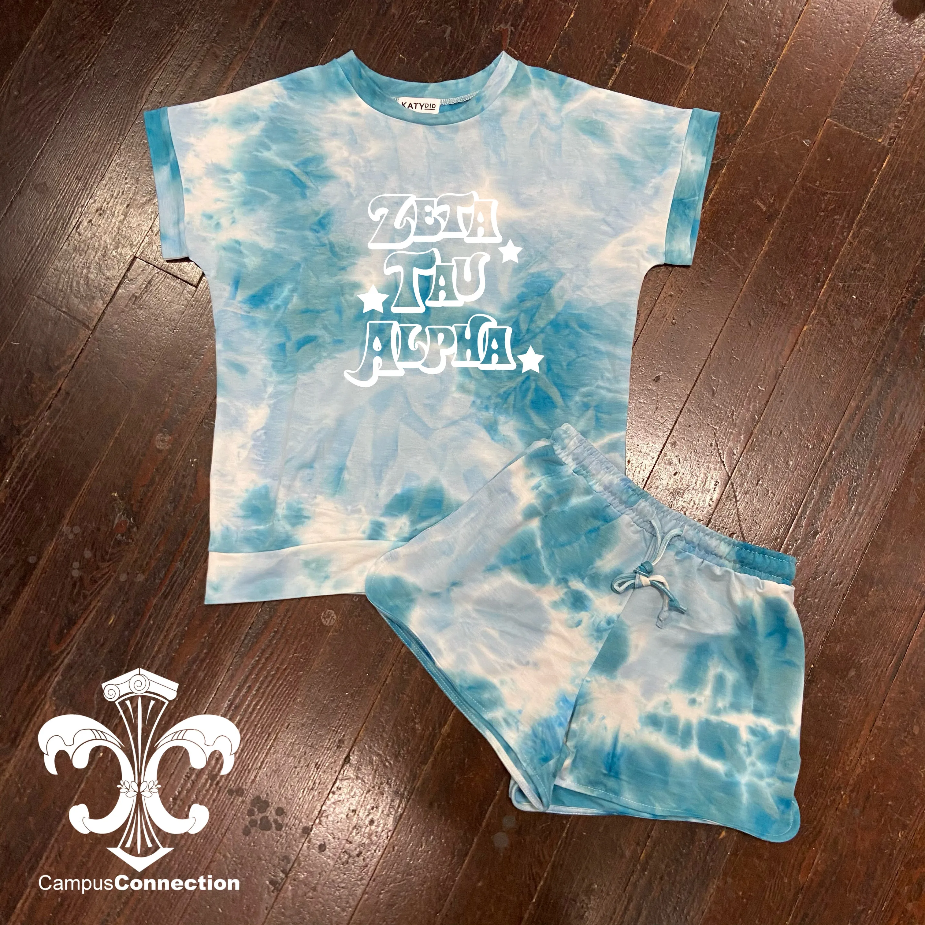 Sorority Tie Dye Loungewear Shirt and Shorts Set - Groovadelic