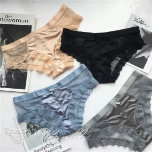 SP&CITY Fashion Silk Lace Hollow Out Panties Sex String European Women Transparent Lace Underwear Crotch Cotton Briefs Lingerie