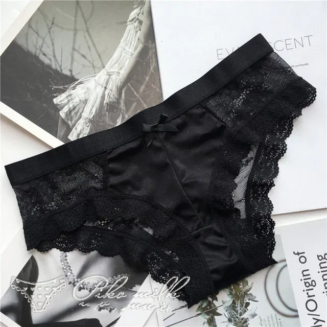 SP&CITY Fashion Silk Lace Hollow Out Panties Sex String European Women Transparent Lace Underwear Crotch Cotton Briefs Lingerie
