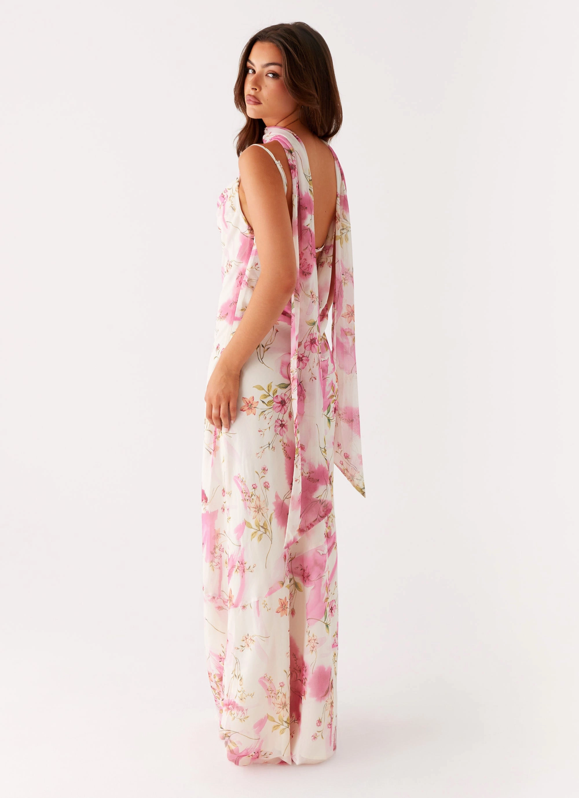 All-Day Comfort Wear Spencer Maxi Dress - Ivory Floral Print