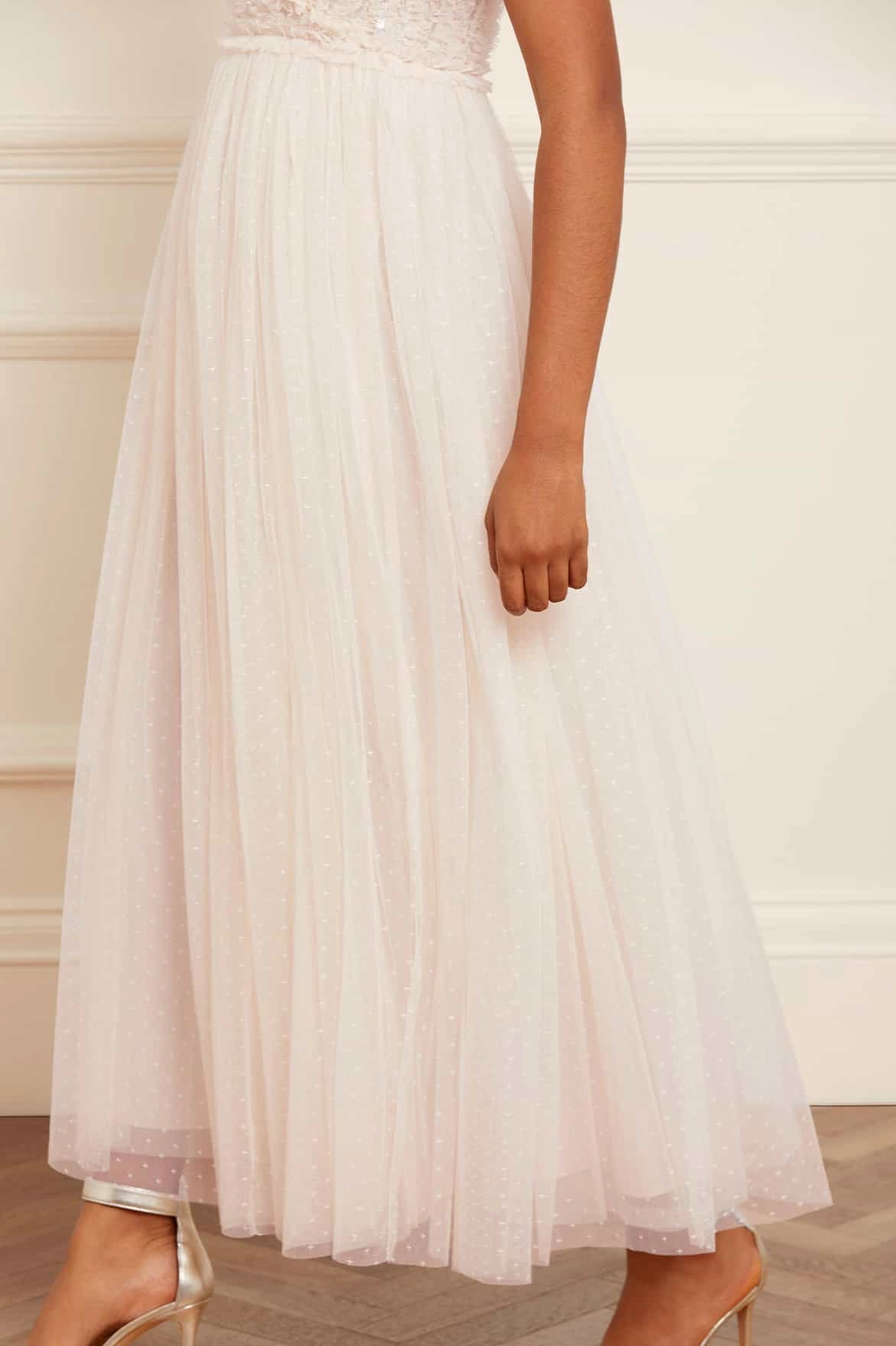 Seasonal Layering Art Inspired Spiral Sequin Bodice V-Neck Ankle Gown