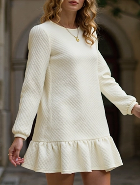 Modern and Stylish Relax Draping Spliced Casual Sweatshirt Dress