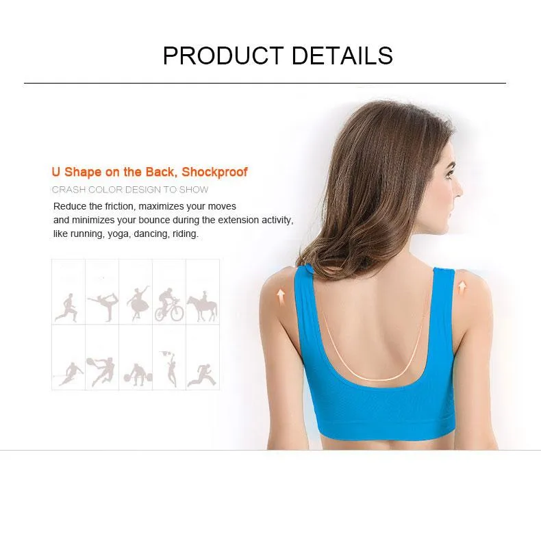 Sports Bra Wireless Bra Seamless Comfort Push Up Bra Vest Tops