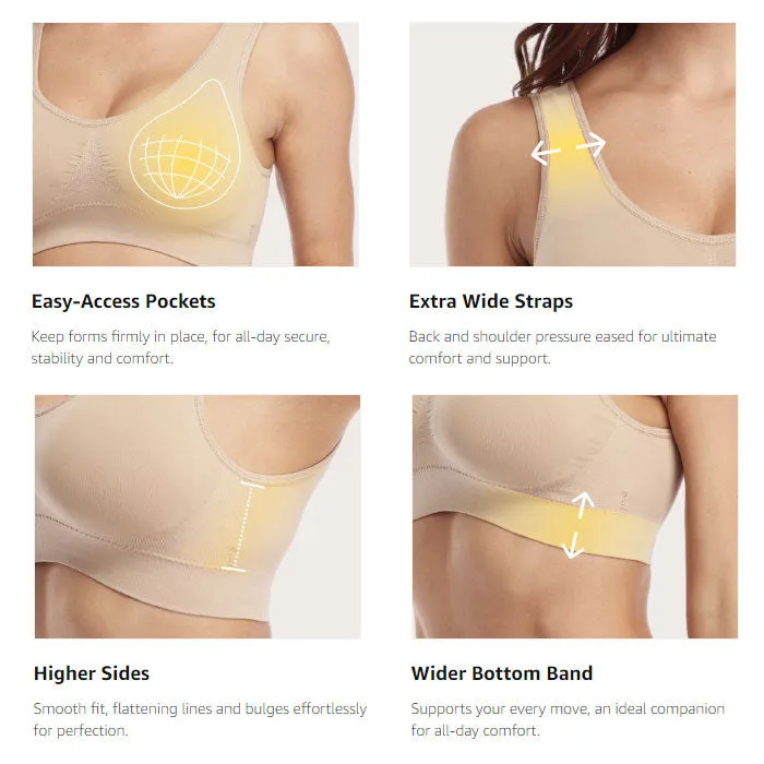 Sports Bra Wireless Bra Seamless Comfort Push Up Bra Vest Tops