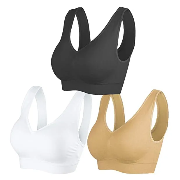 Sports Bra Wireless Bra Seamless Comfort Push Up Bra Vest Tops