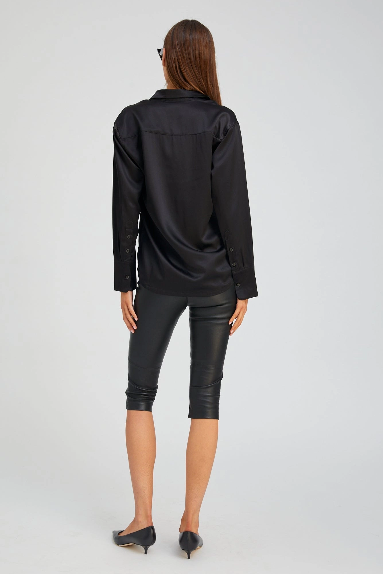 Studio Practice Comfort Seeker Comfortable Movement Black Leather Capri