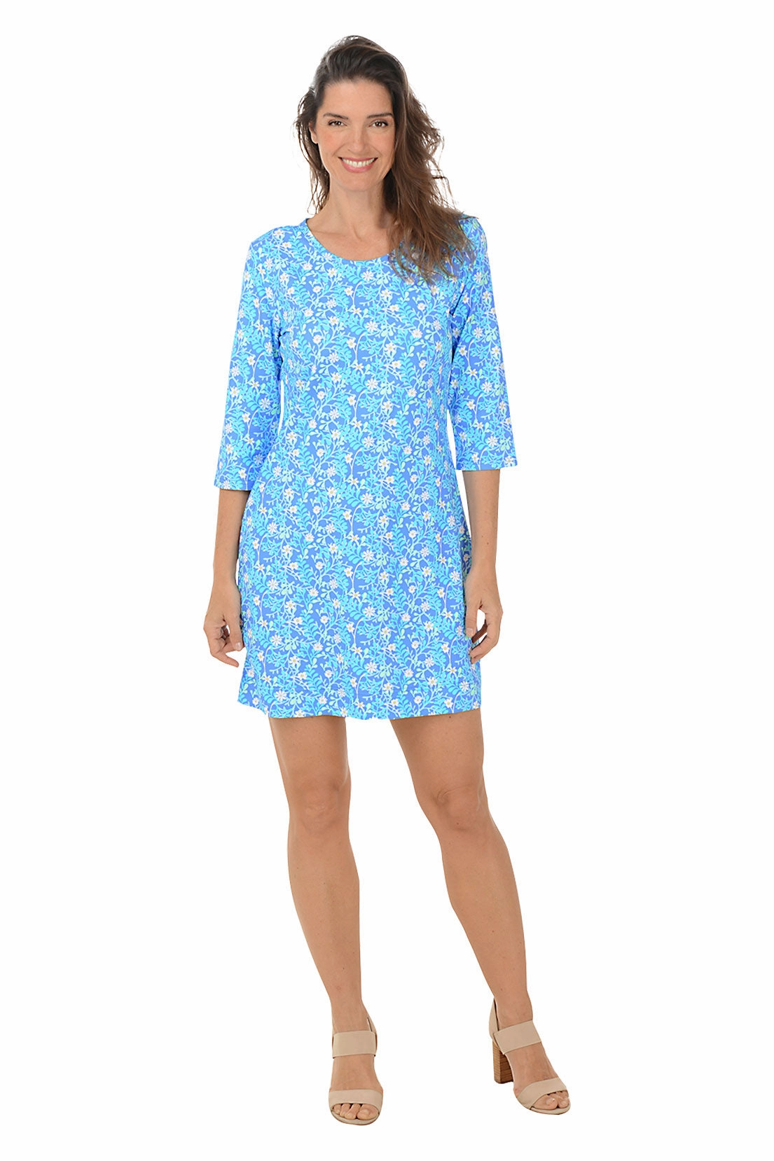 Flowing Texture Spring Garden UPF50  Travel Dress