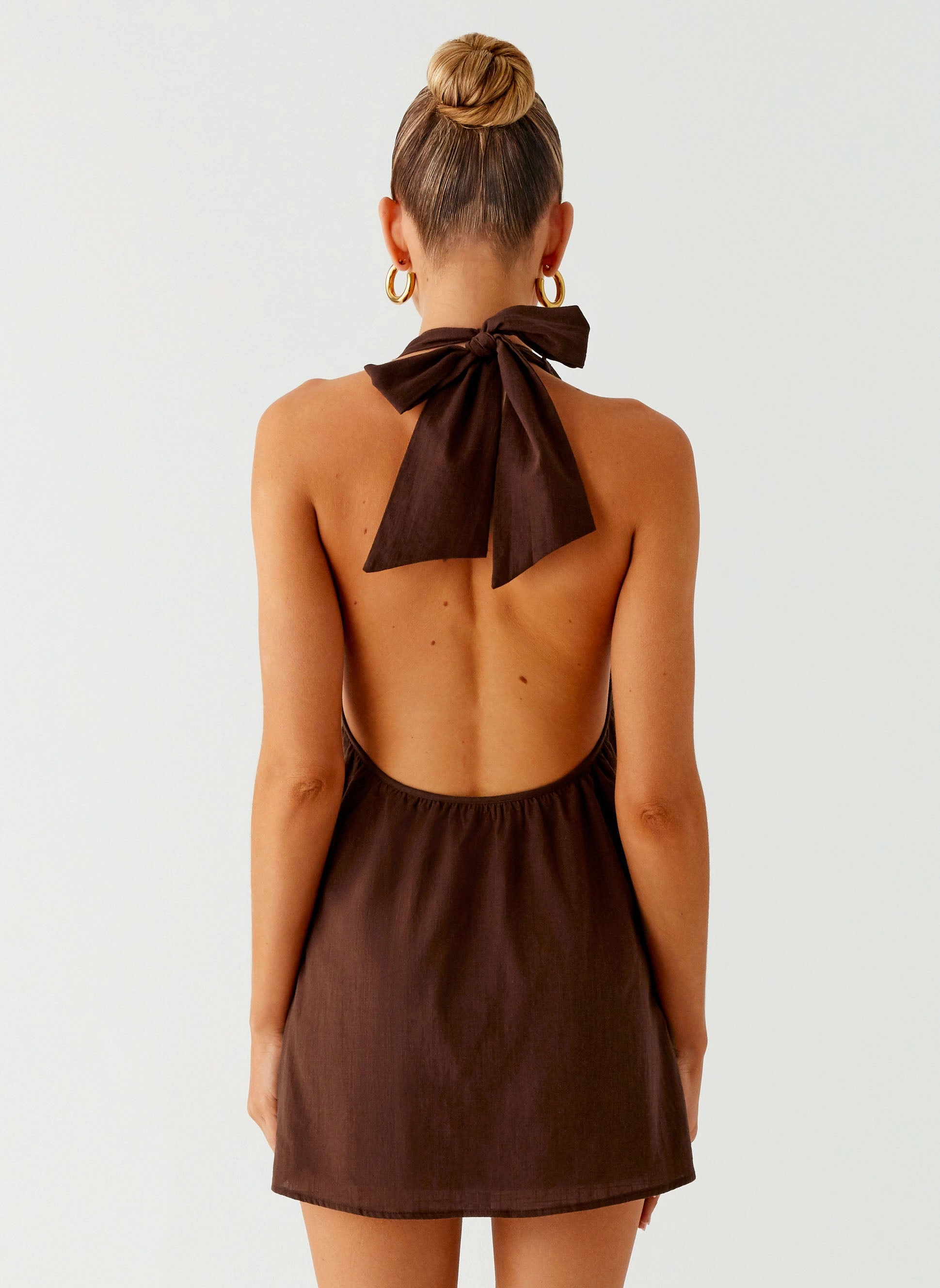 Jepsen Halter Mini Dress - Chocolate Statement Mood Formal Aura