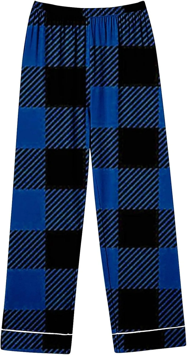 St. patricks Shirts Tees with Baggy Trousers Trendy Plaid Loungewear Lightweight Ladies Pajama Sets with Pockets