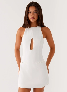 Stacy Mini Dress - White Shape Hug Night Charm