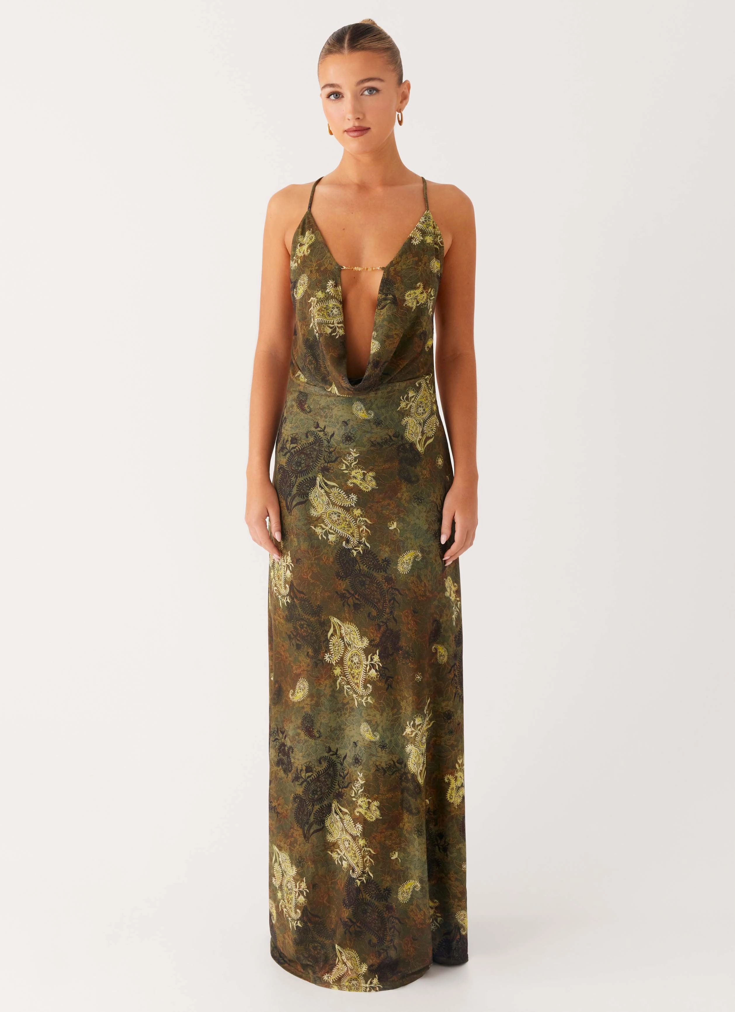 Star Fields Maxi Dress - Cyber Floral Polished Style Nordic Calm