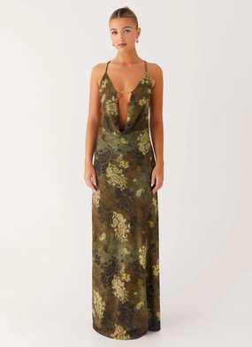 Star Fields Maxi Dress - Cyber Floral Polished Style Nordic Calm