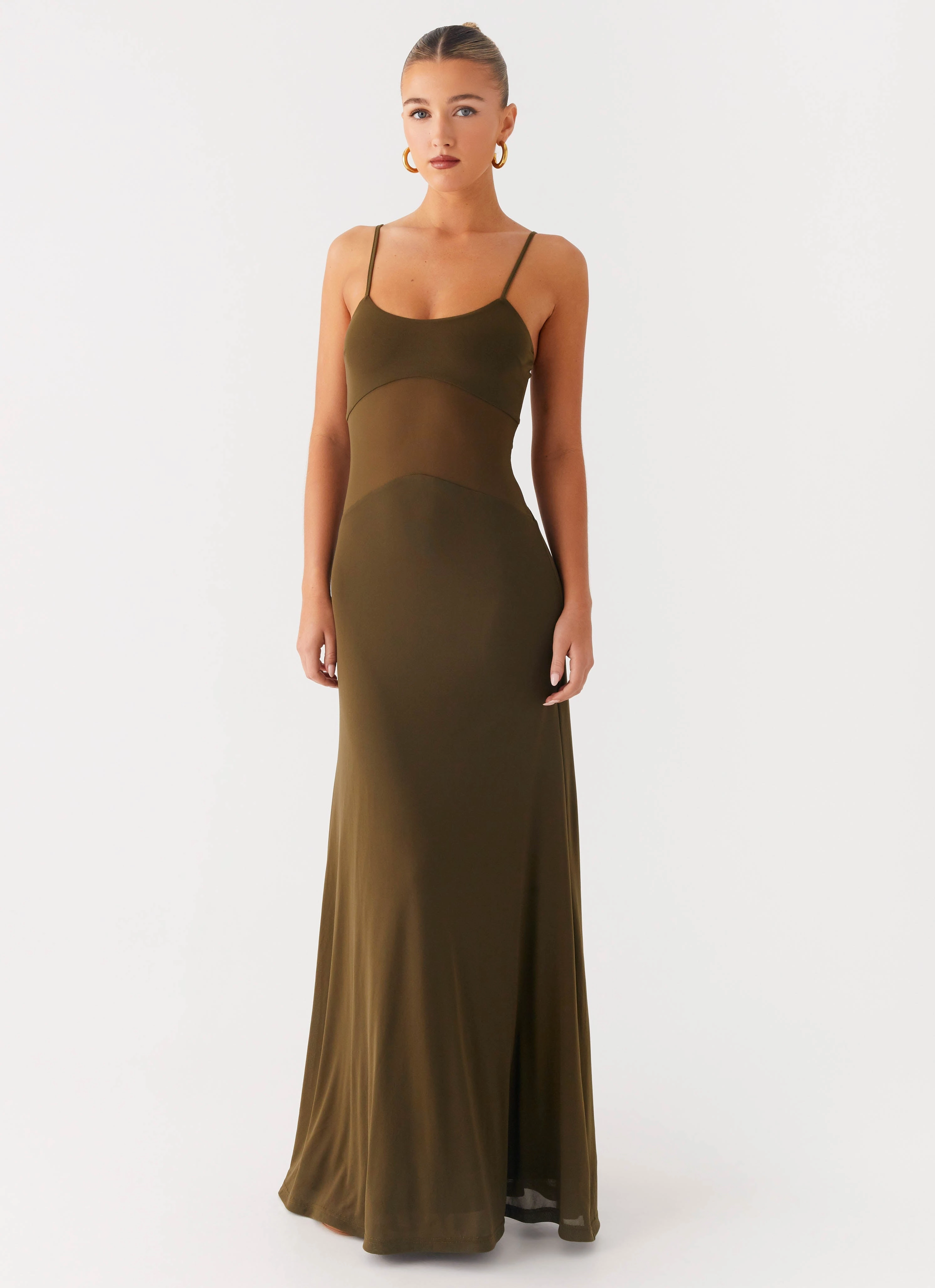 Soft Shine Starfall Maxi Dress - Khaki