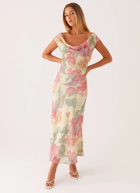 Cozy Flex Event Safe Role Model Maxi Dress - Yellow Peony