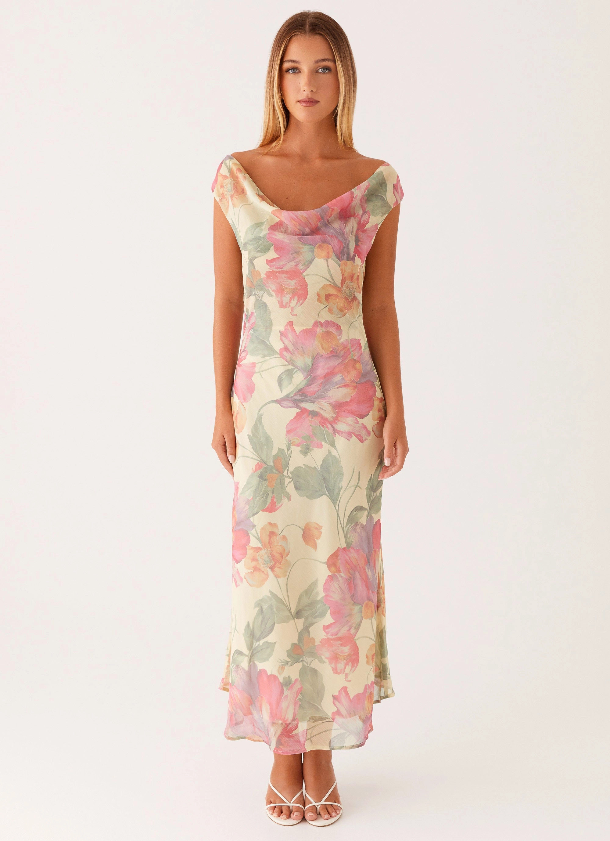 Sculpted Detail Polished Edge Role Model Maxi Dress - Yellow Peony