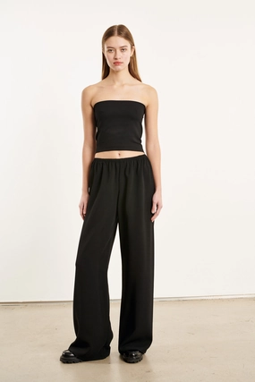 All Day Comfort Fit Black Crepe Easy Pants