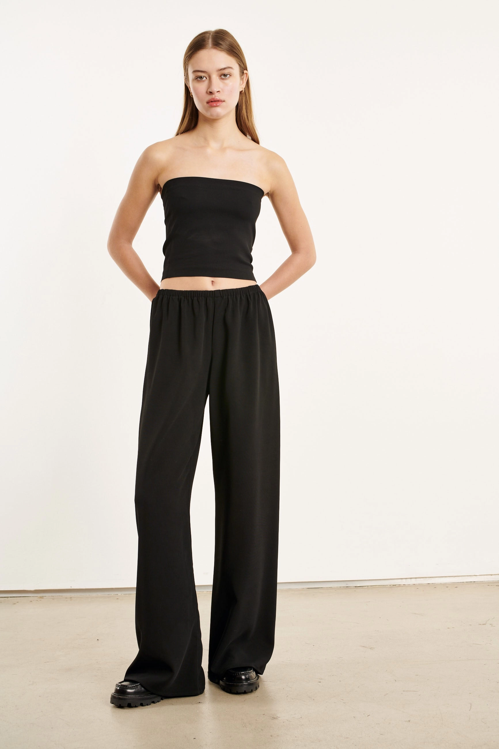 Flex Fit Black Crepe Easy Pants
