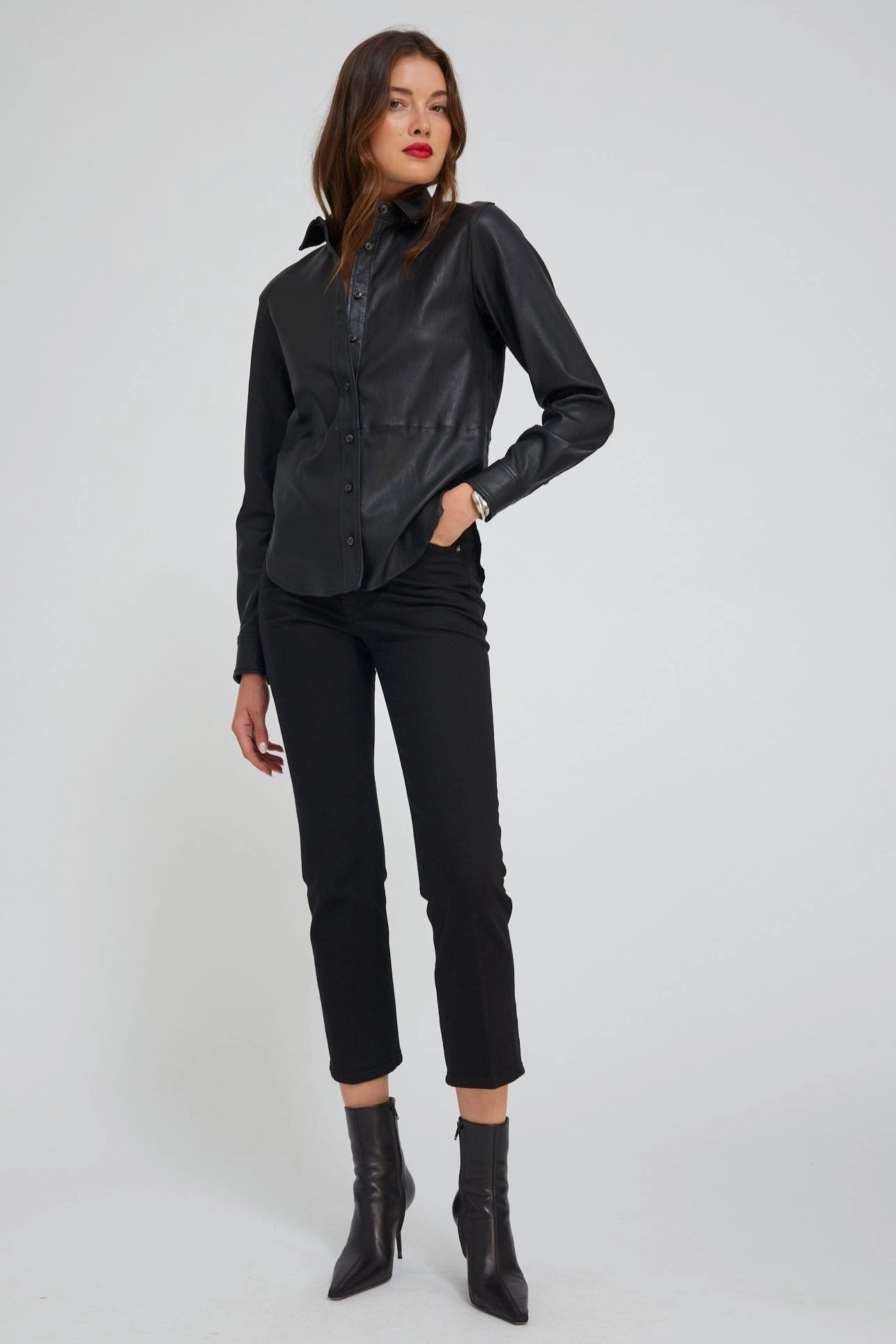 Stevie Skinny Straight Leg Denim Durable Weave Layering Piece