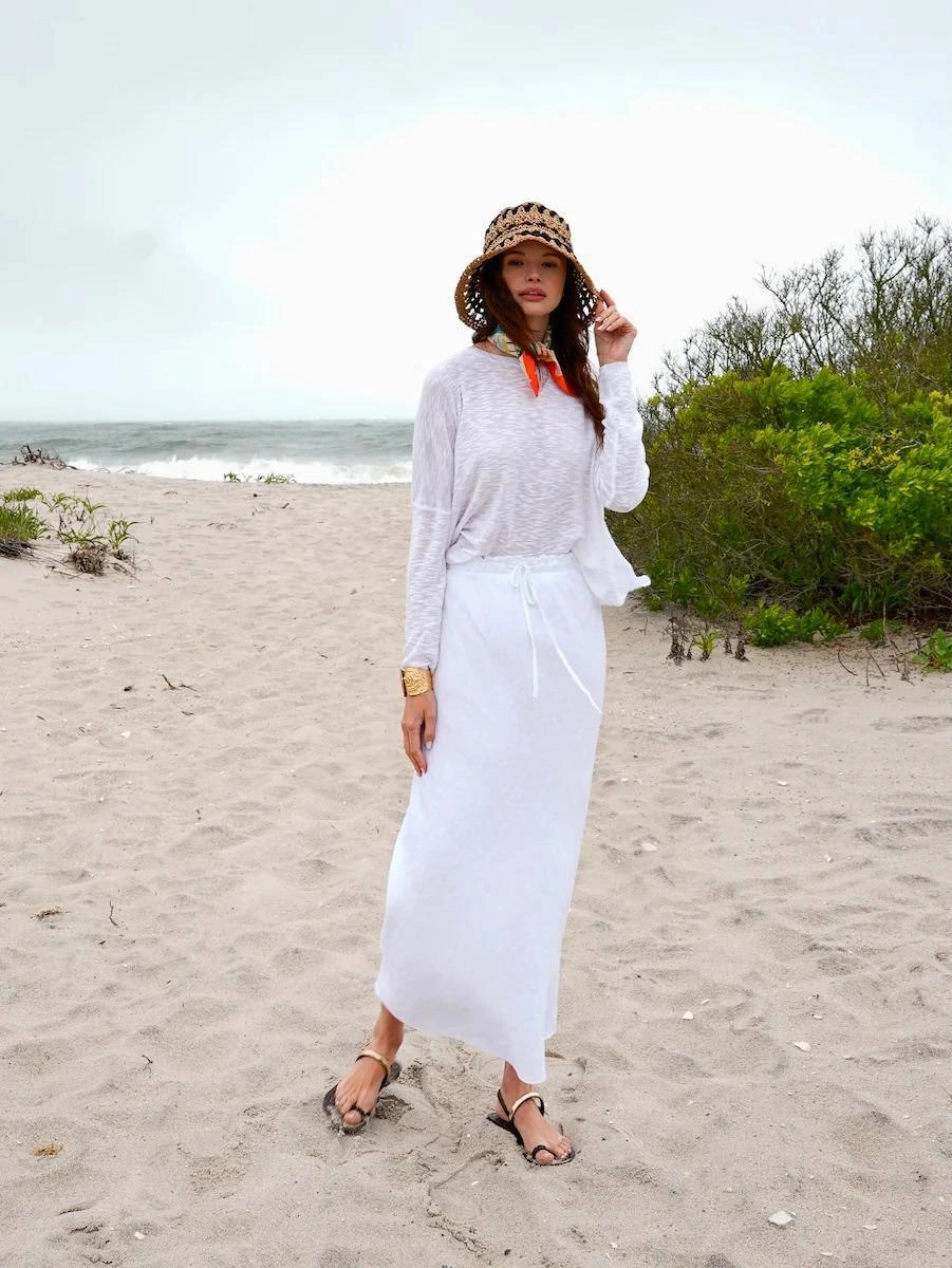 Stitchdrop Sandcastle Sweater Biodegradable Fiber Blend Layered Hemline